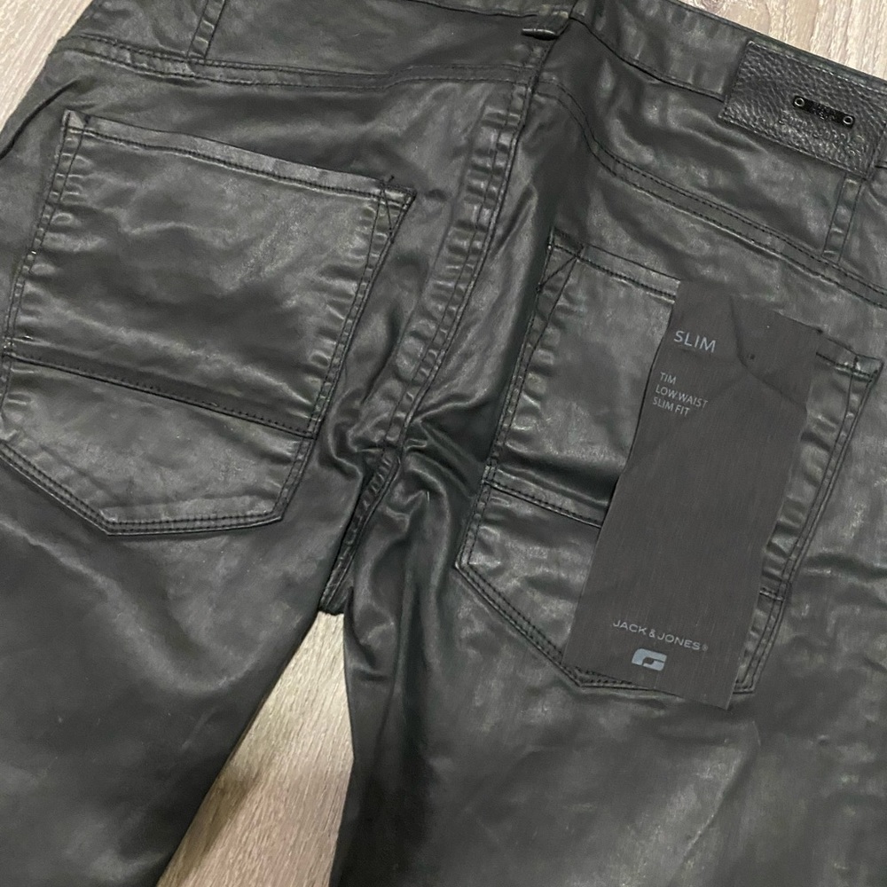 Jack & Jones Boys Black Skinny Jeans Purple Label Coated Cotton 28x29 - Picture 8 of 11